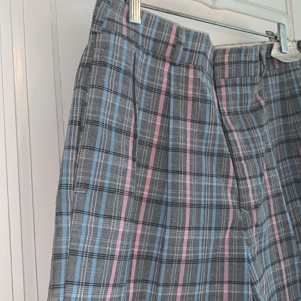 NWT Vtg 80s J.J. Cochran blue & pink plaid shorts - Picture 4 of 9